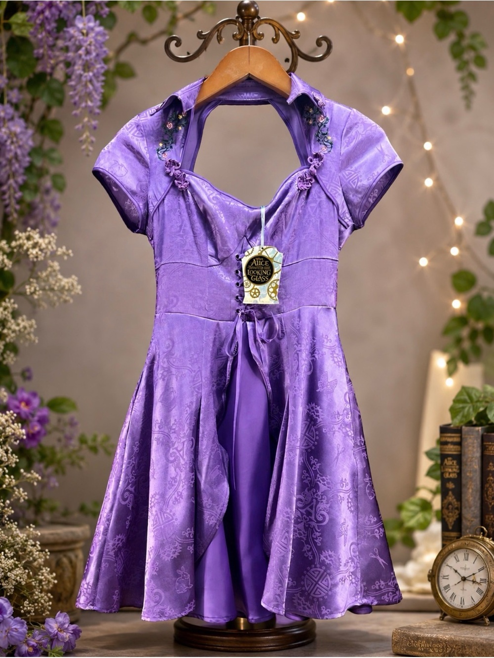 Disney Alice Through The Looking Glass Hot Topic Exclusive Purple Mini Dress L